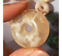 XUQULI Handmade Carve Crystal Torus Natural Flower Agate Quartz Peace Buckle Gemstone Annulus Healing Love Gift Healing Chakra Stones (Size : 3pcs)