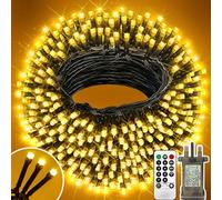 XURISEN Outdoor Fairy Lights, 50M 500 LED Christmas Tree Lights Plug in 8 Modes Remote Control Mains Powered Waterproof String Lights for Garden,Patio,Wedding,Indoor Party Decorations (Warm White)