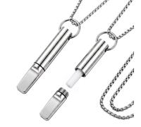 XURISON Mindful Breathing Necklace, Stainless Steel, Adjustable Resistance | Stainless Steel Breathing Tool, Adjustable Cotton Core Resistance, Calming Ritual Companion for Stress Relief & Focus