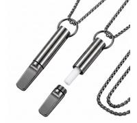 XURISON Mindful Breathing Necklace, Stainless Steel, Adjustable Resistance | Stainless Steel Breathing Tool, Adjustable Cotton Core Resistance, Calming Ritual Companion for Stress Relief & Focus