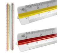 XURJUMI 2 Pieces Ideal Trinagular Scale Ruler, Professional Triangular Scalometer 1:20 1:25 1:50 1:75 1:100 1:125/1:100 1:200 1:250 1:300 1:400 1:500 for Architects. Alunno
