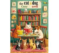 XURLEQ 1000 Piece Puzzle for Adults, Challenging Cozy Nook Bookshelf Cat Jigsaw Puzzles, Premium Matte Finish, 27.56 x 19.68 Inches, Perfect for Game Nights