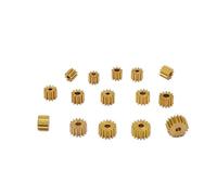Xuro 0.3 Modulus Metal Copper Gear 8T 9T 10T 11T 12T 13T 14T 15T 16T 18T Teeth Brass Pinion Gear Fit 1mm 1.5mm 2mm Shaft RC Toy Car(8T 0.98mm)