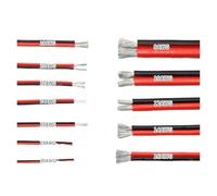 Xuro 1/2/5M Copper Wire Silicone Rubber Cable Soft 30 28 26 24 22 20 18 16 14 12 10 8 AWG 2Pins Flexible DIY LED Connector Black Red(5 Meters,26AWG)
