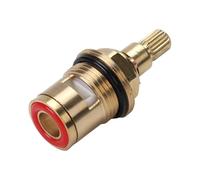 Xuro 1/2pc Universal Replacement Tap Valves Brass Ceramic Disc Cartridge Inner Faucet Valve for Bathroom, Clockwise Or Anti-clockwise(G red)
