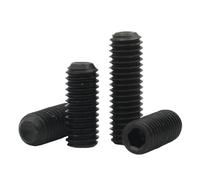 Xuro 10/20/50/100pcs M1.6 M2 .5 M3 M4 M5 M6 DIN916 Grade 12.9 Carbon Steel Hex Socket Hexagon Grub Set Concave End Screw Bolt(4mm,M2.5x100pcs)