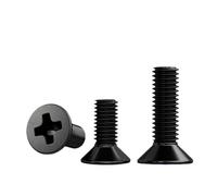 Xuro 10/20/50pcs M1.2 .4 .6 M2 .5 M3 M4 M5 Mini Micro Black Carbon Steel Cross Flat Countersunk Head Screw Bolts(6mm,M2.5 x 50Pieces)