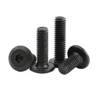 Xuro 10/20/ 50Pcs M3 M4 M5 M6 M8 Black Carbon Steel Hypotenuse Flat Head Hex Socket Drive Screw Down Side Furniture Screws(30mm,M6 (10pcs))