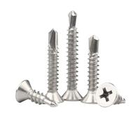 Xuro 10/20pcs M3.5 M4.2 .8 M5. M6.3 410 Stainless Steel Self Tapping Screw Flat Head Drilling For Sheet Metal(50mm,M4.8 20pcs)