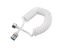 Xuro 2M/3M Spring Flexible Retractable Hose Shower for Head Toilet Bidet Water Pipe Plumbing Black White(3m White)