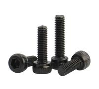Xuro 50 / 10pcs M2 M2.5 M3 M4 M5 M6 M8 DIN912 Black Grade 12.9 Carbon Steel Hex Hexagon Socket Cap Allen Head Screw Bolt L:4-100mm(18mm,M2 50pcs)