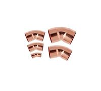 Xuro 9.52mm - 50.8mm Copper Fitting 45 Degree Equal Elbow Double Socket Welding Pipe Connector for Air Conditioning Refrigeration(12.7mm)