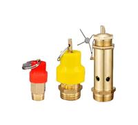 Xuro Air Compressor Safety Relief Valve 8Kg, Spring Loaded with Pull Ring Red Cap, 1/8" 1/4" 3/8" 1/2" NPT(Yellow 1-2 8kg)