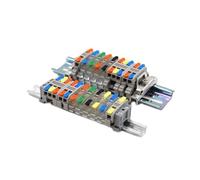 Xuro Mini Wire Electrical Connector 1 2 3 Pin Rail Guide Splicing Strip Lighting Quick Connectors Conductor Push In Terminal Blocks(229D-2P-AC,50PCS)
