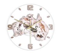 XUSANSHI 12 Inchs Printed acrylic wall clock Watercolor Australian Animals Exclusive Wall Clock Aussie Wildlife Nursery Bedroom Art Décor Modern Design Silent Acrylic Clock