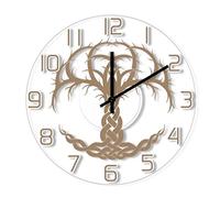 XUSANSHI 12 Inchs Silent Wall Clock Celtic Tree Of Life Silent Wall Clock Modern Design Norse Yggdrasil Family Tree Minimalist Wall Clock For Living Room Gift