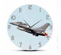 XUSANSHI Acrylic Wall Clock Plane Flying Aeroplane Aviator Home Decor Wall Clock Air Force Fighting Falcon Taking Off Modern Silent Horologe 12 Inchs