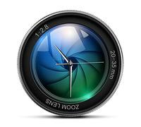 XUSANSHI Printed Wall Clock Camera Lens Print Wall Clock Photography Pictures Zoom Color Photo ISO Exposure Snap Selfie Decor Modern Wall Watch 12 In/30cm
