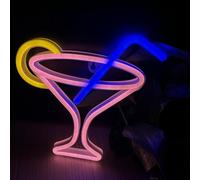 Xusdamyj Cocktails Neon Sign for Wall Decor ,Cocktails Happy Hour Neon Sign Man Cave Bar Home Art Neon Light Handmade LED Neon Lights Signs for Bedroom Beer Bar Neon Light Sign Hotel Party Club