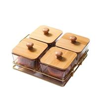 Xusdamyj Snackle Box Container Serving Tray with Lid and Handle Snack Box Charcuterie Container for Portable Snack Platters Party Entertaining Picnic