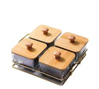 Xusdamyj Snackle Box Container Serving Tray with Lid and Handle Snack Box Charcuterie Container for Portable Snack Platters Party Entertaining Picnic