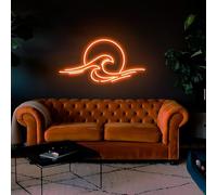 Xusdamyj Sunset Over The Waves Neon Sign,Sunset Sunrise Sign for Wall Decor,Sunrise Sunset Neon Sign Dimmable Wave Neon Sign,for Man Cave Bedroom, Living Room, Party, Bar, USB Powered