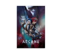 Xuseoua Arcane Poster Anime Tv Series Comics Vi Jinx Retro Vintage Cover Music Posters for Room Aesthetic Canvas Wall Art Bedroom Decor20x30inch(50x75cm)