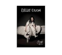 Xuseoua Billie Poster Eilish Music Album Vintage Cover Signed Music Posters for Room Aesthetic Canvas Wall Art Bedroom Decor12x18inch(30x45cm)