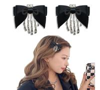 Xushengsheng 2 barrettes à cheveux en shape de main squelette, adaptées aux femmes et aux filles barrettes à cheveux en shape de main squelette with nœud et handles en os