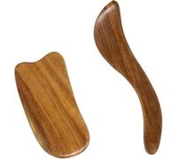 Xushengsheng 2 Pcs Sandalwood Gua Sha Plates, Wooden Gua Sha Plates, Gua Sha Face and Body Massager