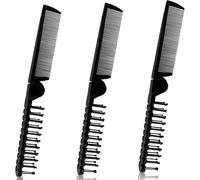Xushengsheng Foldable Portable Hair Brush, 3 Piece Set, Anti-Static Comb and Double Head Hairstyle, Unisex, Black Travel Comb Set