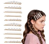 Xushengsheng Pearl Hair Clips 10pcs French Elegant Pearl Hair Clips Cute Bridal Hair Accessories