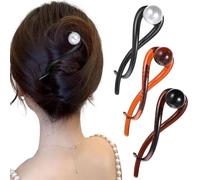 Xushengsheng Vintage Pearl Hair Clip, French Pearl Twist Hair Clip for Women, Non-Slip Banana Hair Clip for Women