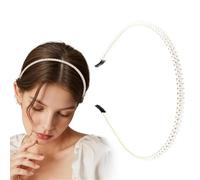 Xushengsheng White pearl headband, suitable for girls and women, retro and fashionable hair accessory headband