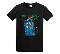 xushi Men's Black Cartoon T-Shirt M Black Christmas, Valentine's Day Straight Fit Club Collar Collared Neck Short Sleeve Medium US M Regular Winter, Spring Casual Everyday Wear, Festive Occasions