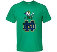 xushi Men's University of Notre Dame Nd Logo Cotton T Shirt Black Green XL
