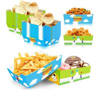 Xustanina 24 Pcs Cartoon Story Paper Food Tray Disposable Blue Sky and White Cloud Snack Bowls Toy Themed Birthday Party Supplies