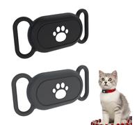 XUSUD 2 PCS Silicone Collar Holders Waterproof Pet Protective Case Anti-Lost Cat Collar Case Pet Locator Cases for Cat Dog Collars Locator GPS Tracker Accessories