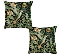 Xutanek 2 Pcs Cushions Covers William Morris, Vintage Cushion Cover Double Sided Hummingbird Pattern, Decorative Pillow Case with Invisible Zipper, Cushion Case for Sofa Living Room Couch, 45 x 45 cm