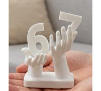 Xutanek 67 Figure Decorative Desk Ornaments, Six Seven Number Decor, Funny 67 Meme 3D Decorative Desk Ornaments, Modern Decoration Home Accessories for Living Room, BedRoom, Shelf and Office Display