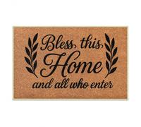 Xutanek Doormat Rugs Room, Bless This Home Indoor and Outdoor Front Doormat | Crystal Velvet Door Mat Indoor, Non-Slip Front Door Mat, Faith-Inspired Christian Decor for Home & Christian Gifts for Women