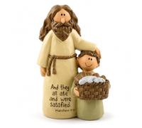 Xutanek Jesus Statue Figurine, Resin Little Jesus Figures with Children, Christian Gifts, Mini Jesus Figures for Prayer Corner Baptism, Easter, Baptism, Faith Activities, Religious Gifts for Women