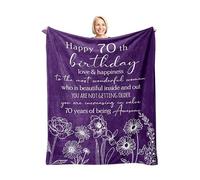 Xutapy 70th Birthday Gifts for Women Blanket 60''x50'', 70th Birthday Decorations, Best Gift for 70 Year Old Woman, Happy 1955 Birthday Gift for Mom/Wife/Grandma/Friends, Turning 70 Gift Throw Blanket