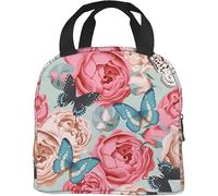 XUTCEKOUYR Flowers Pattern Lunch Bag Women Girls Insulated Lunchbox Portable Box Organizer Cooler Bags(13)
