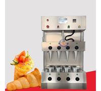 XUTNZA Waffle Cone Maker, Electric Ice Cream Waffle Cone Machine with 4 Non-stick Heating Plates and Automatic Alarm Device, Independent Temperature Control and 1000 Pieces/H Output, for Restaurant