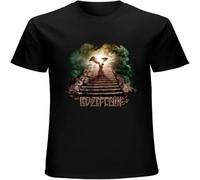 XUTSE JWP Men's LED Logo Zeppelin Stairway to Heaven T Shirts Black L