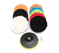 Xuulan Xianglaa-Good polishing pads, 11Pcs Waffle Sponge Buffer Car Buffing Polisher Pads, Foam Polishing Set 3" 5" 6" 7", Adapter for Car Care Polisher (Material : 5inch)