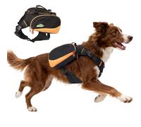 XUVIRA Dog Backpack Suitable for Medium-Sized Dogs, Adjustable Lightweight Pet Harness, Built-in Poop Bag Dispenser, Waterproof and Safe, Suitable for Hiking, Puppy Training, Or Daily Walks, M