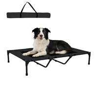 XUVIRA Dog Cooling Bed, Raised Pet Cot for Medium and Large Dogs, Cooling Breathable Mesh, Durable Sturdy Frame, Washable Cover, Portable and Easy to Assemble Indoor/Outdoor Pet Bed, Black, L