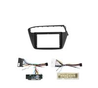 XUVODG Navigation Frame Dash Radio Bezel 9'' Car Radio Fascia Android MP5 Player Panel Casing Frame 2 Din Stereo Dash Cover Trim For HYUNDAI For I20 2014 2015 2016 2017 2018 2019(FrameD Cable 2PCS)